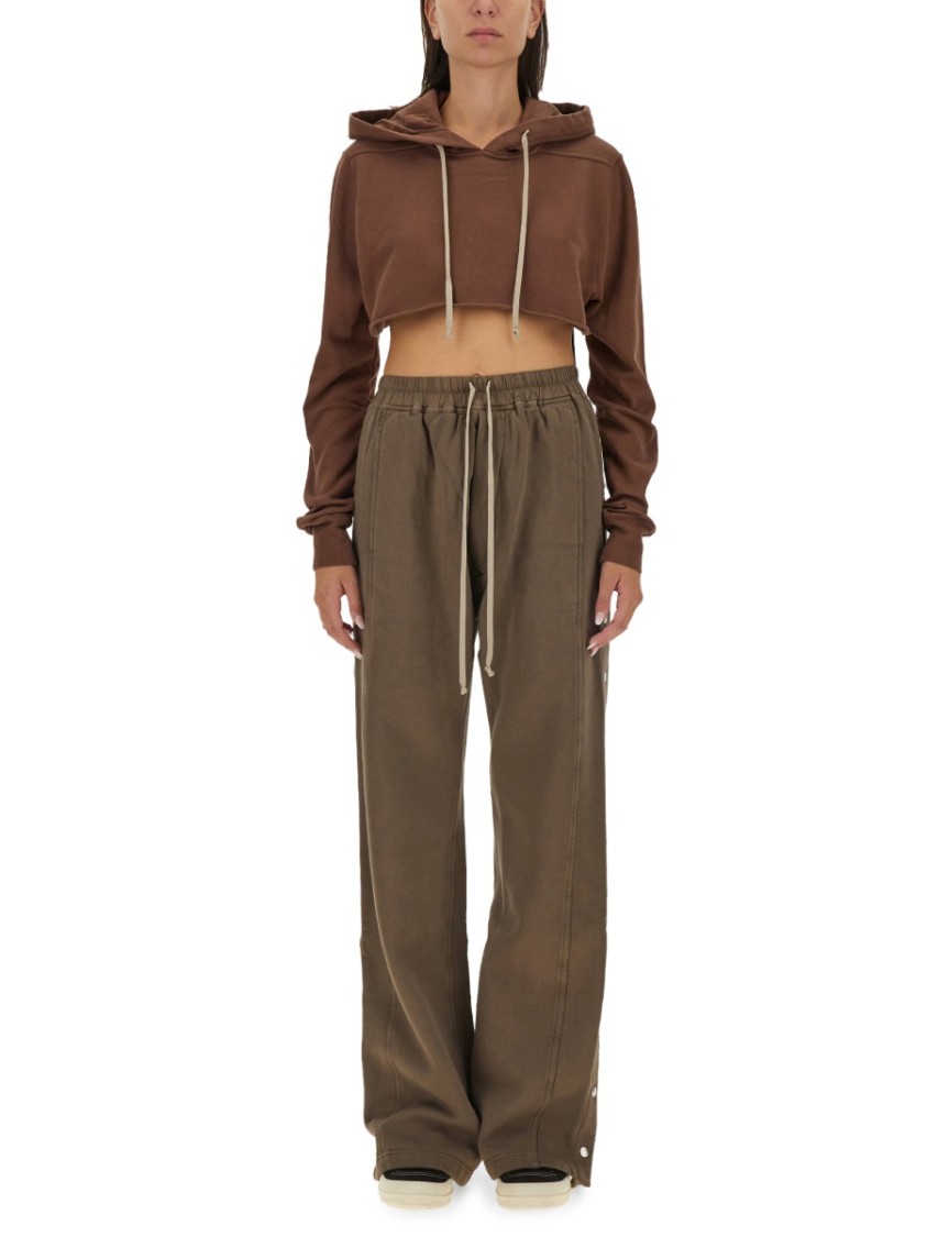 Shop Rick Owens Drkshdw Drkshdw By Rick Owens Relaxed Brown Cropped Sweatshirt