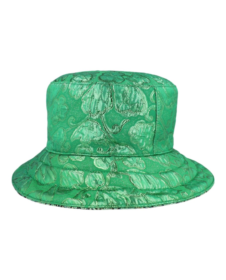 Gucci Metallic Gg Bucket Hat In Green