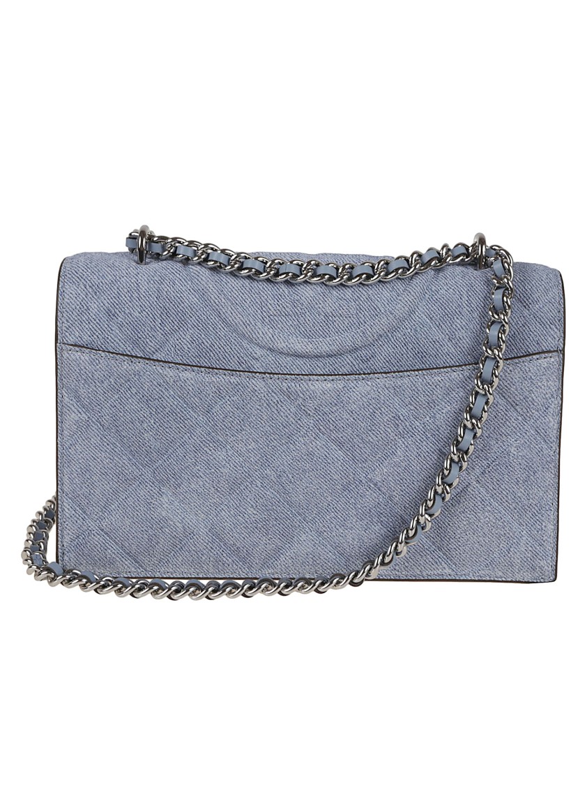 Tory Burch Fleming Denim Small Convertible Shoulder Bag