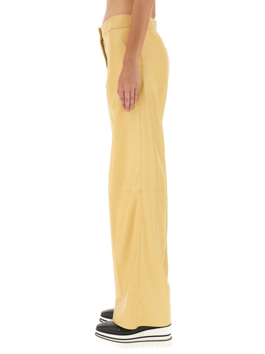Shop Stella Mccartney High-waisted Wide-leg Pants With Concealed Closure In Yellow