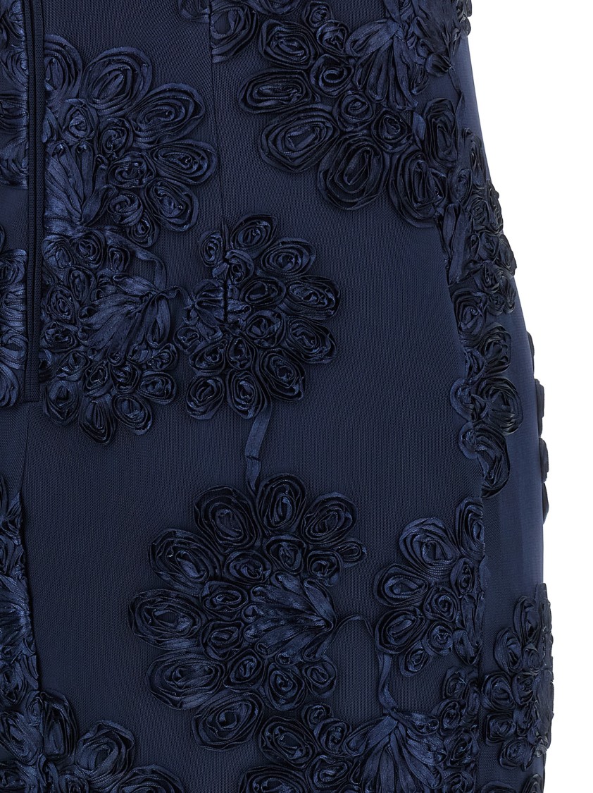 Rotate Birger Christensen 3d Mesh Maxi Dress In Blue