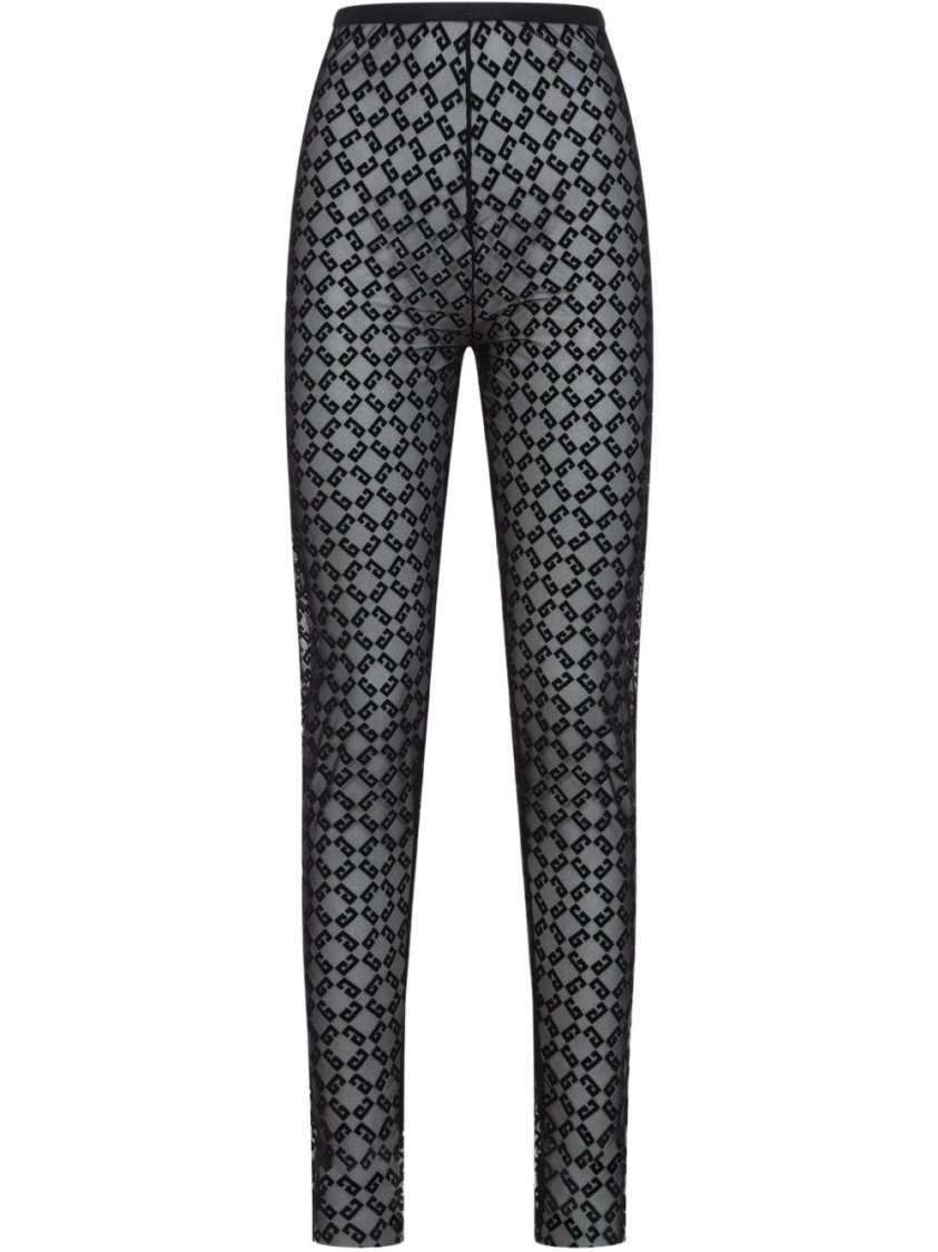 Givenchy Fitted Leggings With Distinctive Pattern And High Waistband In Black
