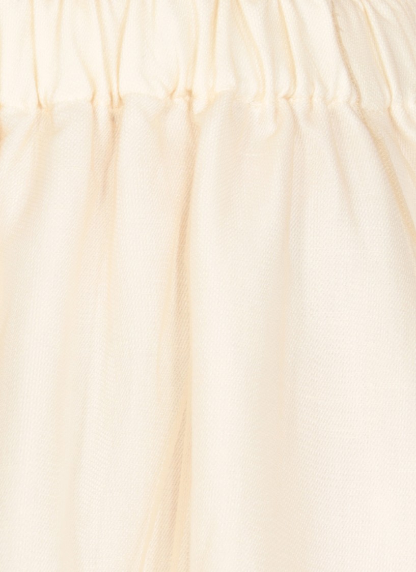Shop Fabiana Filippi Ivory Viscose And Linen Skirt In White