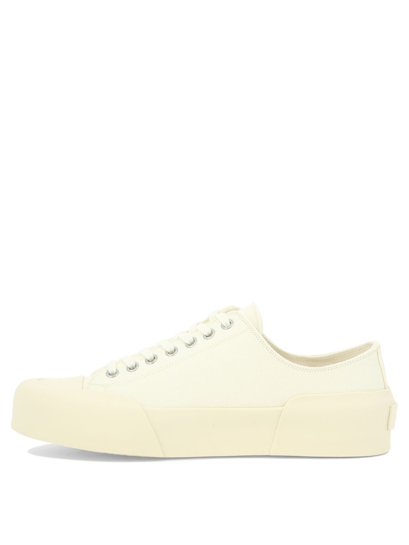 Jil Sander White Sneakers With Breathable Cotton Upper In Neutral