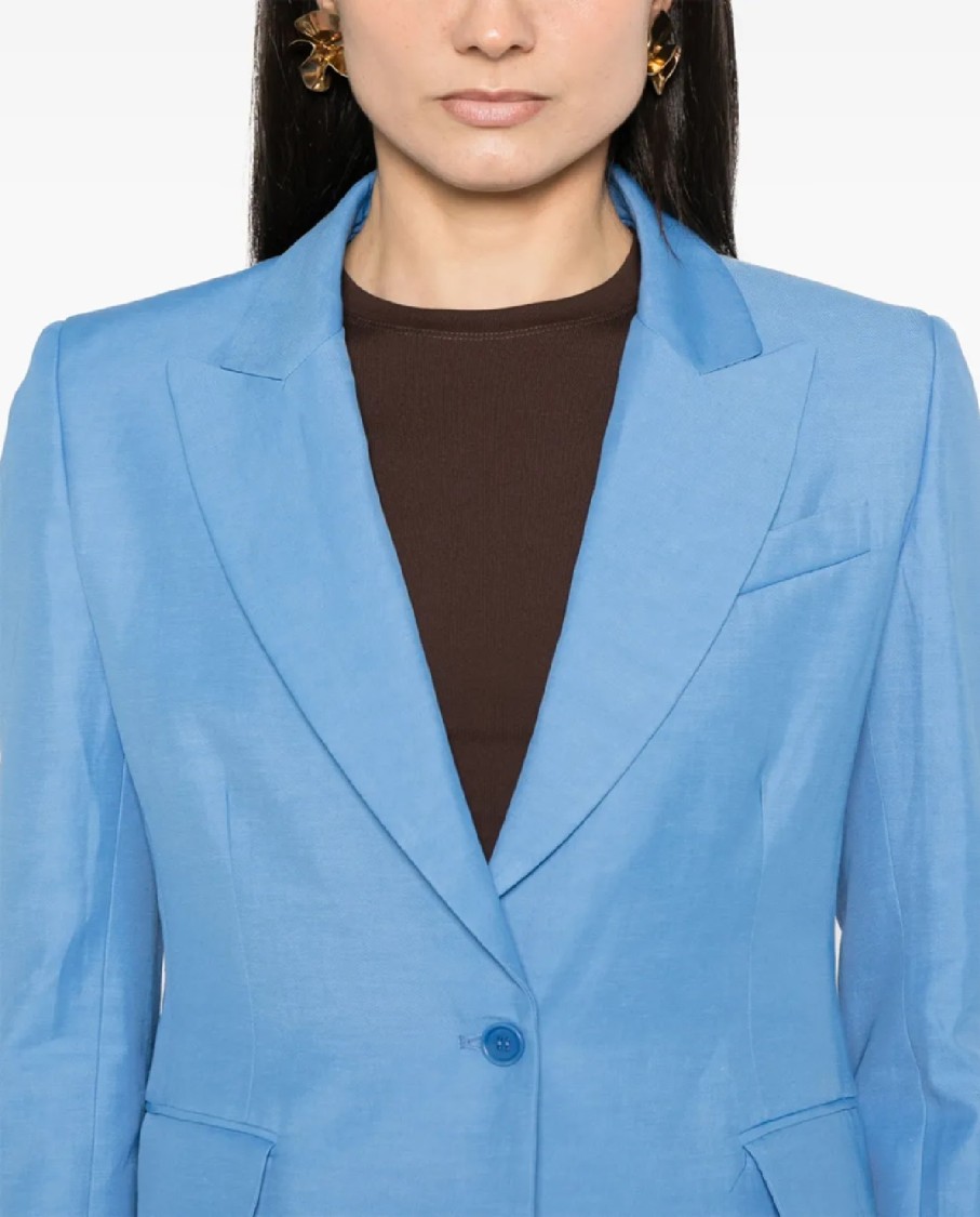 P.a.r.o.s.h . Tailored Single-breasted Blazer With Notched Lapel In Blue