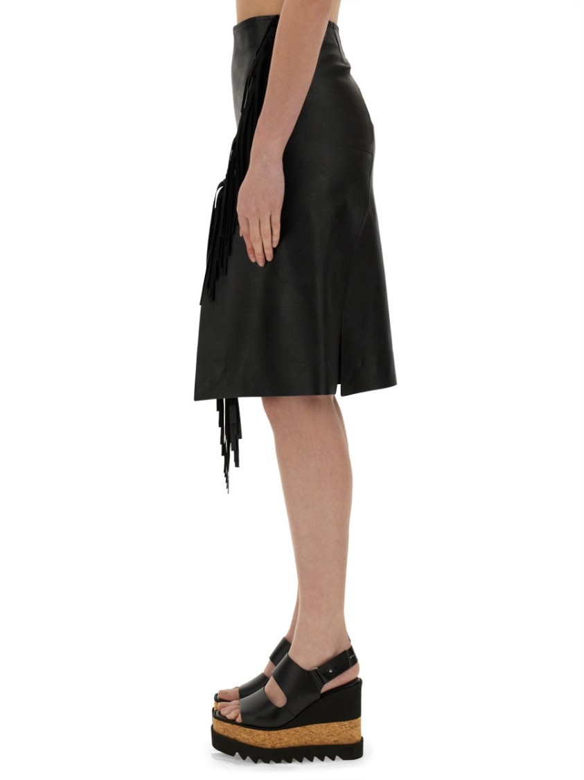 Stella Mccartney Fringed Skirt In Black
