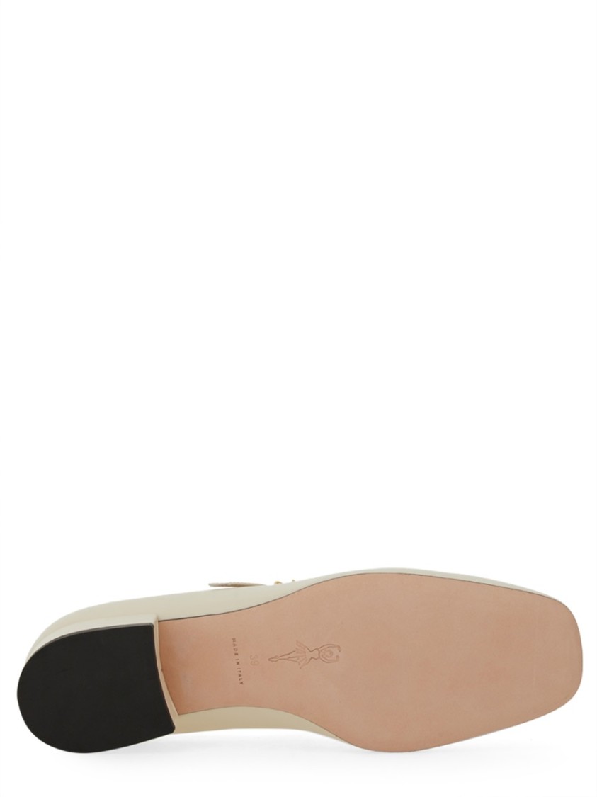 Bally Leather Strap Block Heel Square Toe Pump In Neutrals