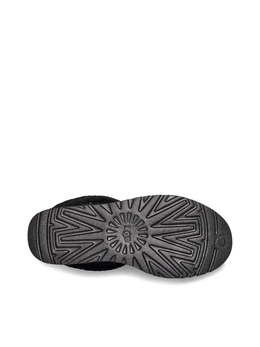 Ugg Mini Crinkle Boots With Logo And Plush Interior In Black
