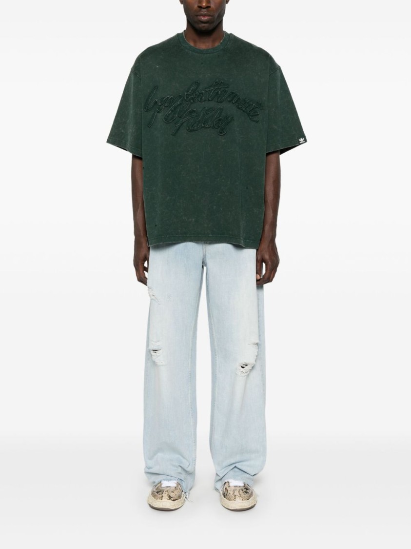 Golden Goose Light Blue Distressed Jeans With Frayed Hem And Classic Five-pocket Design