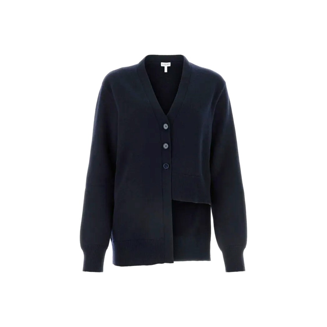 Loewe Cashmere Cardigan With Asymmetric Hemline In Black