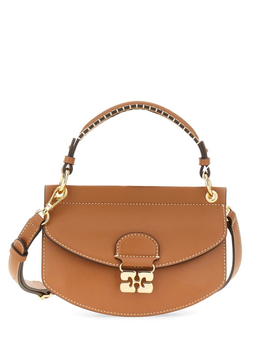 Ganni Apo-g Mini Hand Bags In Brown