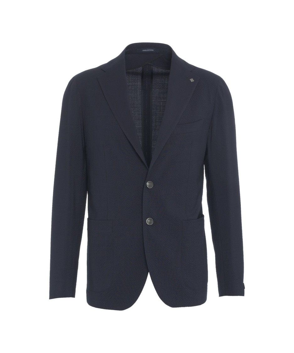 Tagliatore Single-breasted Virgin Wool Blazer In Blue