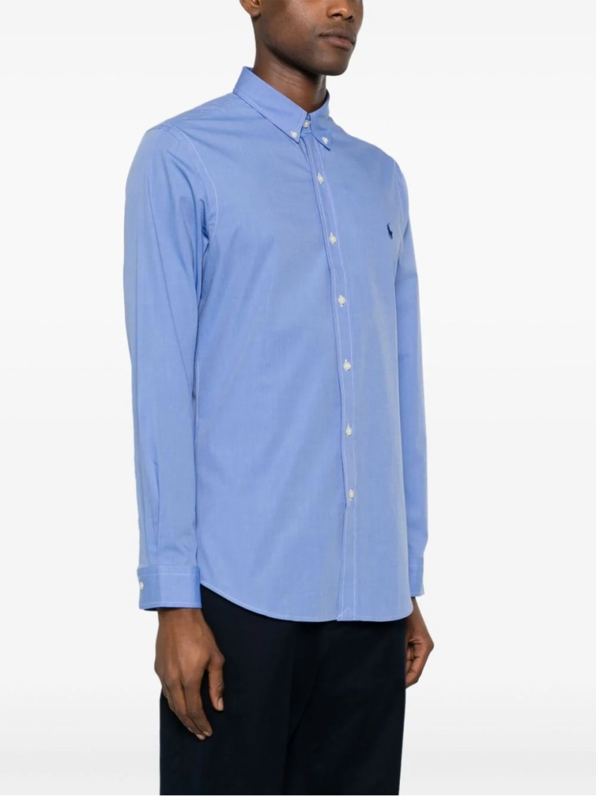 Polo Ralph Lauren Tailored Long Sleeve Sport Shirt In Blue