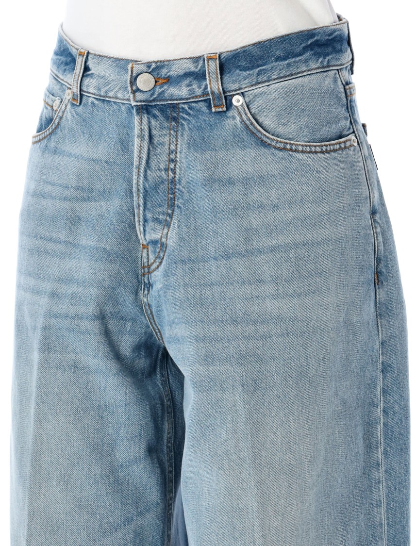 Haikure Womens Lagoon Wash Peace Lagoon Wide-leg Denim Jeans In Blue