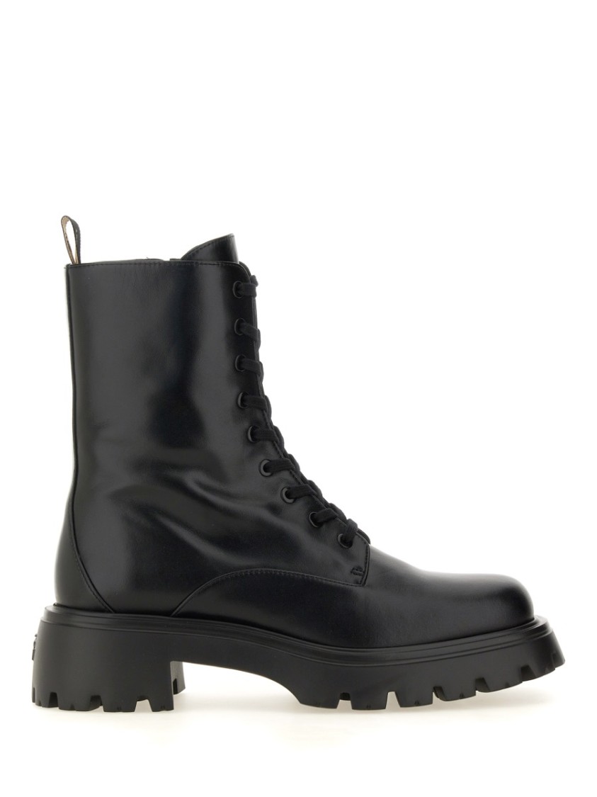 Stuart Weitzman Chunky Sole Black Calf Leather Boots