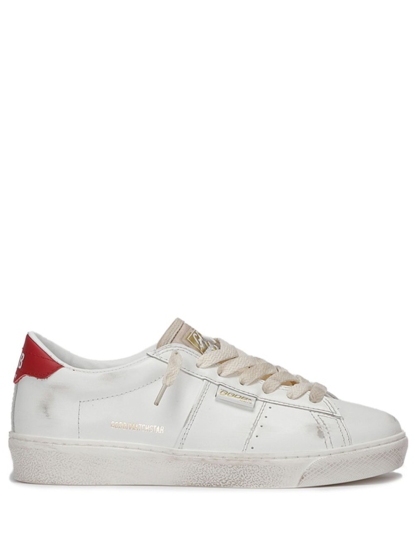Golden Goose Classic White Sneakers With Vintage Distressing In White