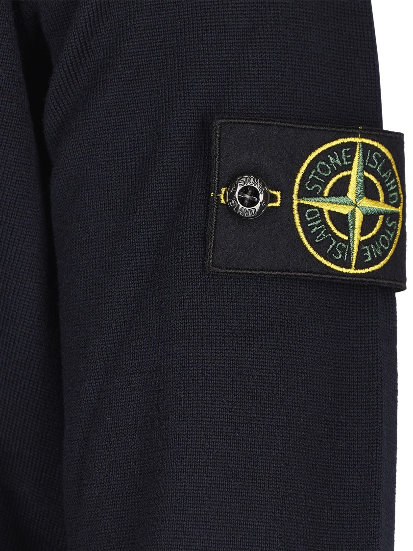 Stone Island Classic Ribbed Turtleneck Sweater In Black