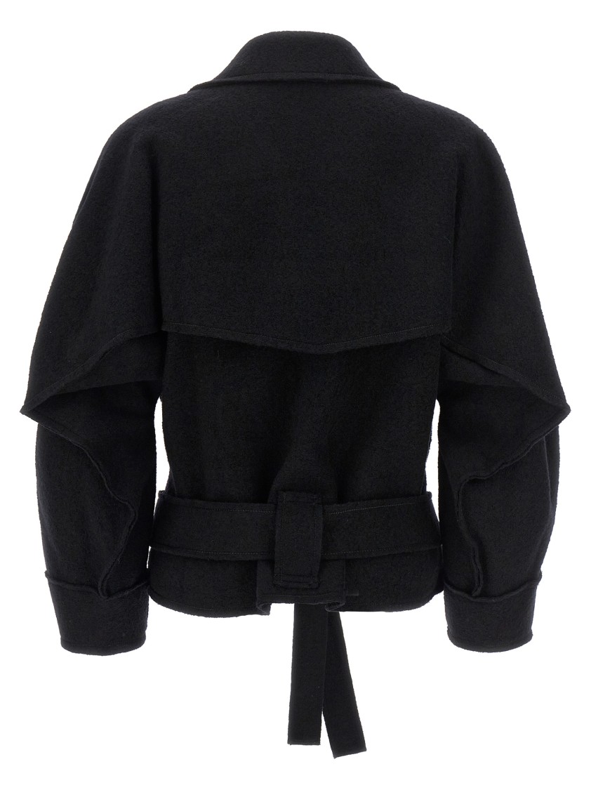 Issey Miyake Out Of A Cube Coats And Trench Coats Black In Black