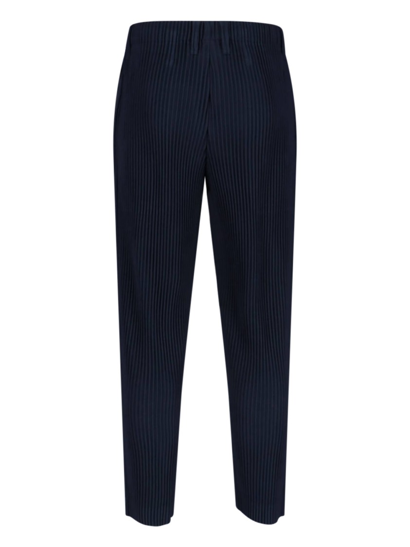 ISSEY MIYAKE HOMME PLISSÉ ISSEY MIYAKE NAVY PLEATED HIGH-WAISTED TROUSERS WITH TWO SIDE POCKETS
