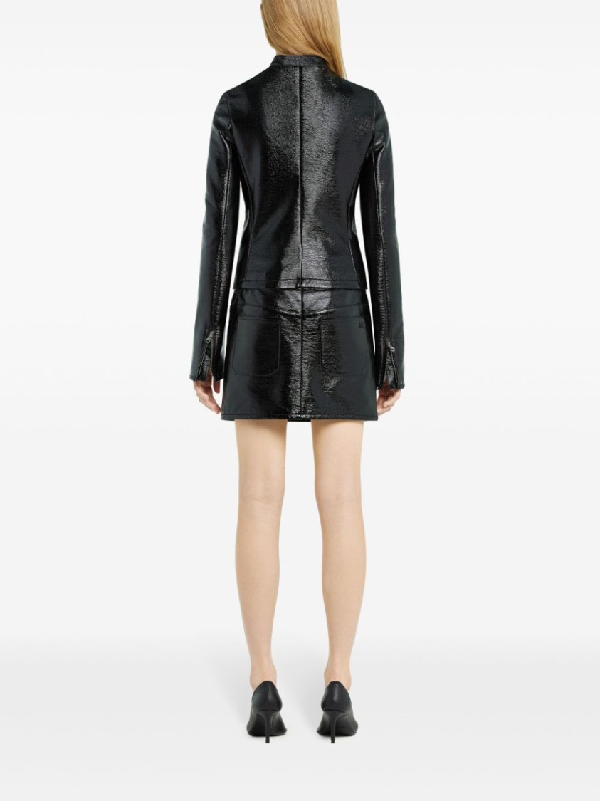 Shop Courrèges Vinyl City Jacket In Black