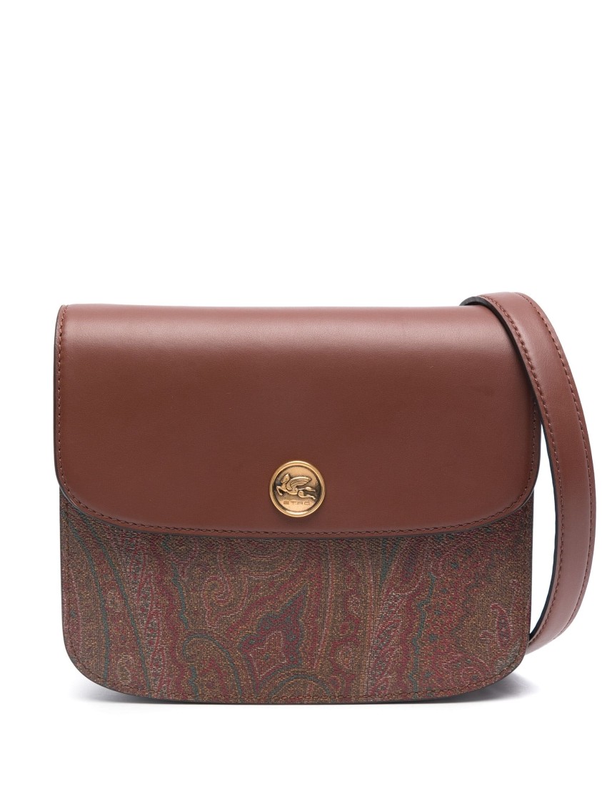 Etro Printed Canvas Essential S Crossbody Bag In Brown