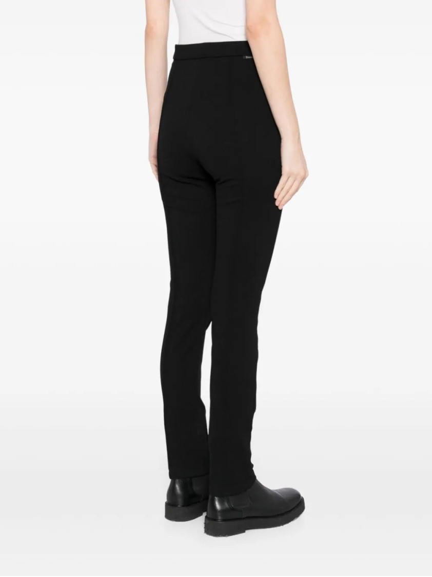Moncler Grenoble Black Leggings With Zipped Pocket In Stretch Polyamide Woman In Black