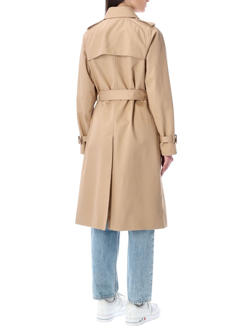 Apc A.p.c. Greta Double-breasted Trench Coat In Neutrals