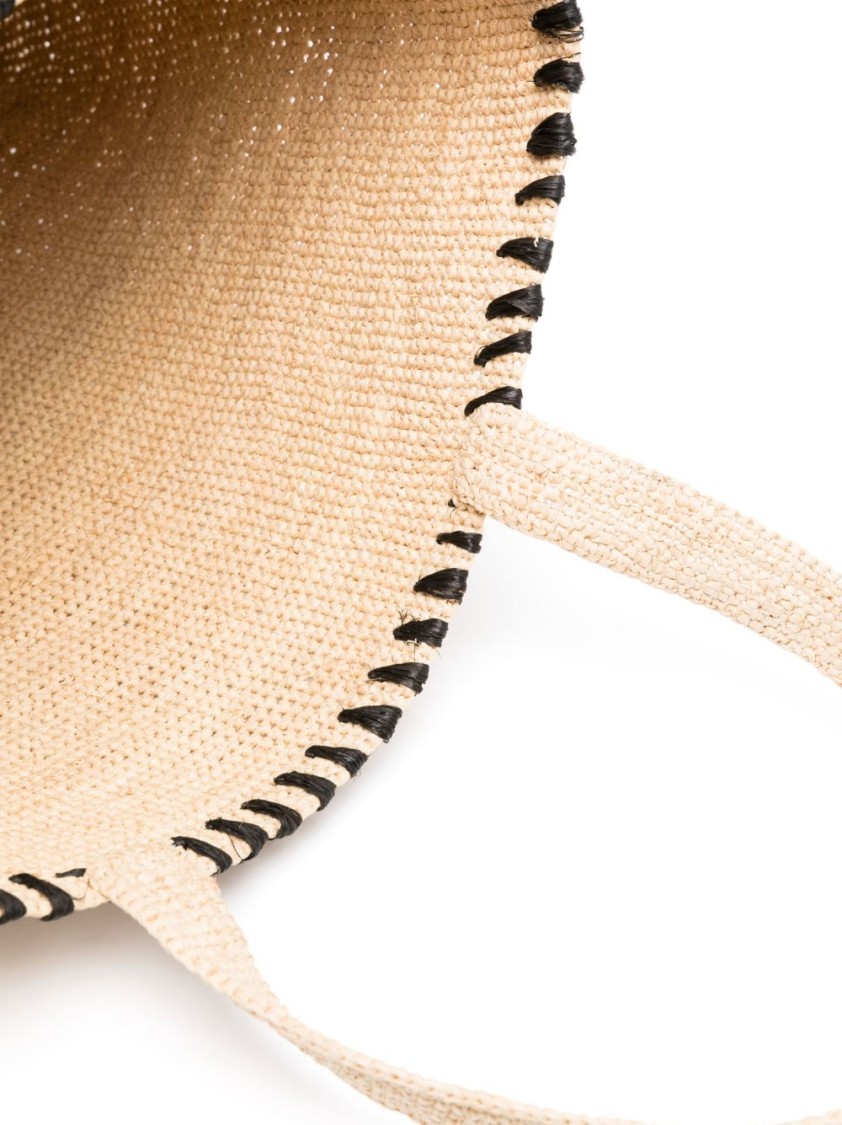 Shop Lanvin Natural Raffia Tote Bag In Neutrals