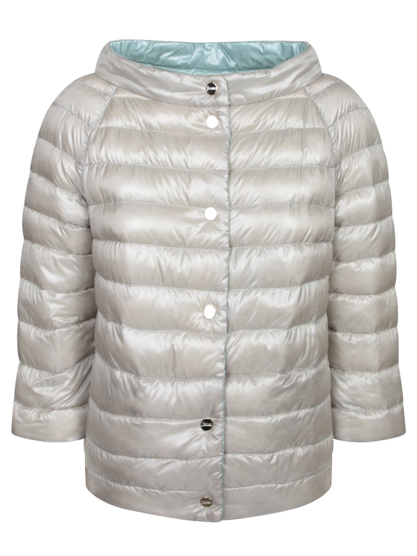 Herno Reversible Blue Jacket With Button Front Closure