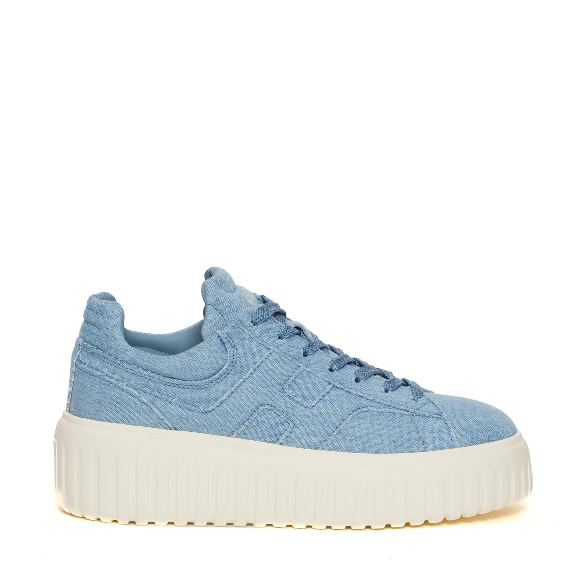 Hogan H Stripes Jeans Fabric Sneakers In Blue