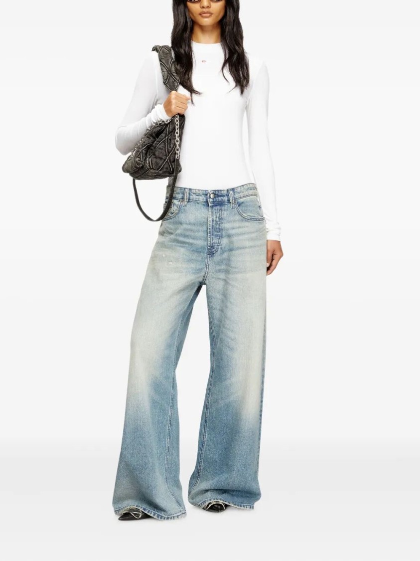 Diesel Jeans Gamba Larga In Blue