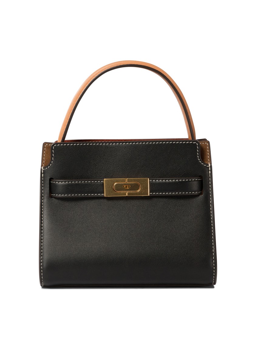 Tory Burch Lee Radziwill Petite Double Handbag In Black