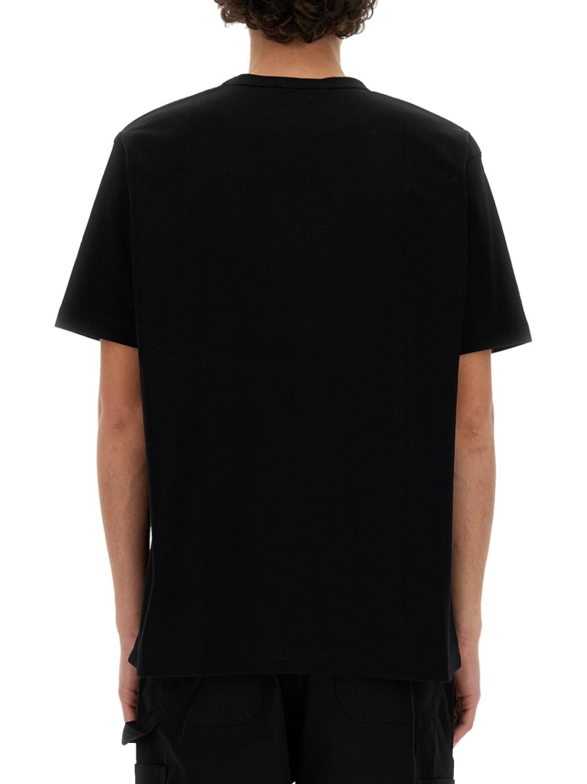 Junya Watanabe Cotton Scorpions Crew Neck T-shirt With Print In Black