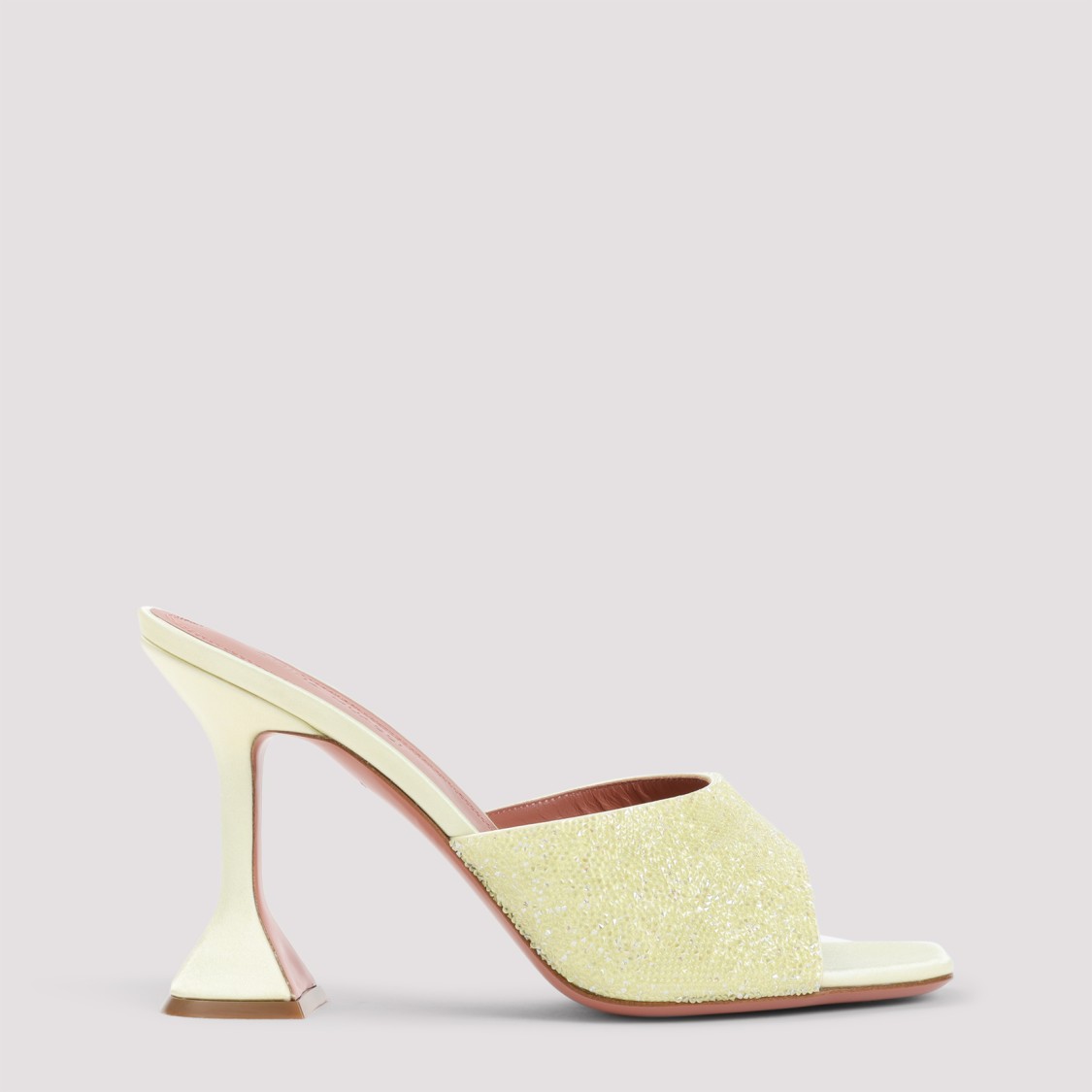 Shop Amina Muaddi Lupita Crystal Dust 95 Sandals In Neutrals