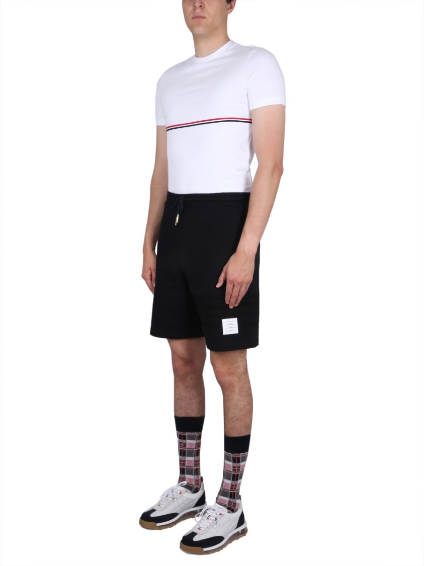 Shop Thom Browne Rwb Stripe T-shirt In White