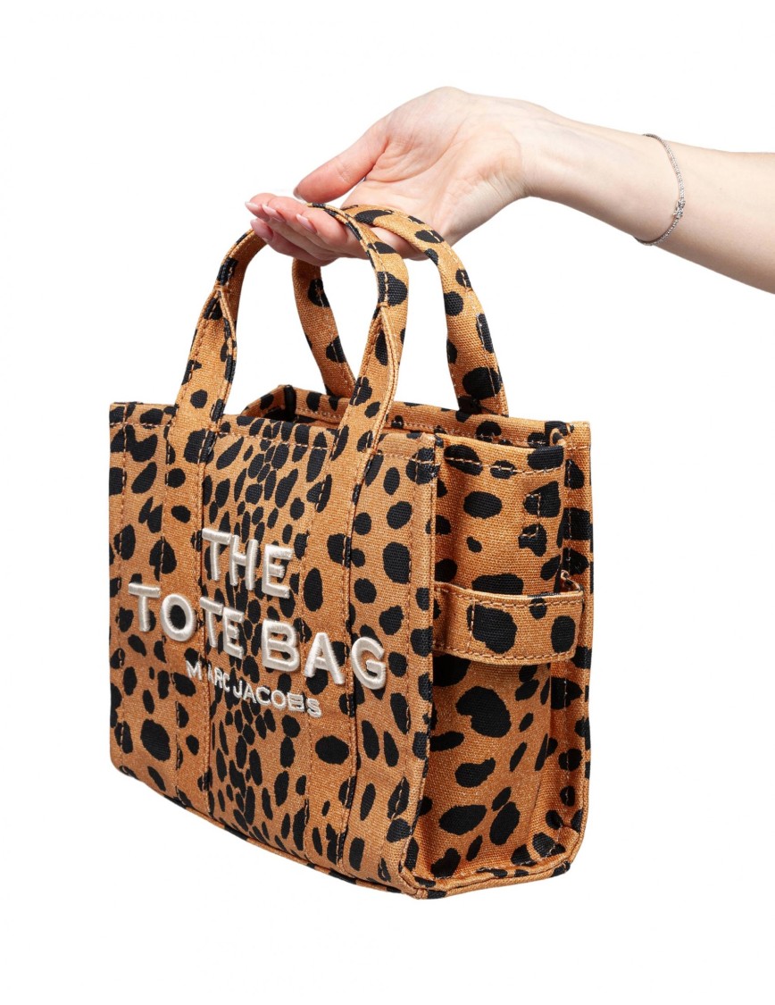 Marc Jacobs The Small Tote Spotted Print Canvas Bag In Brown