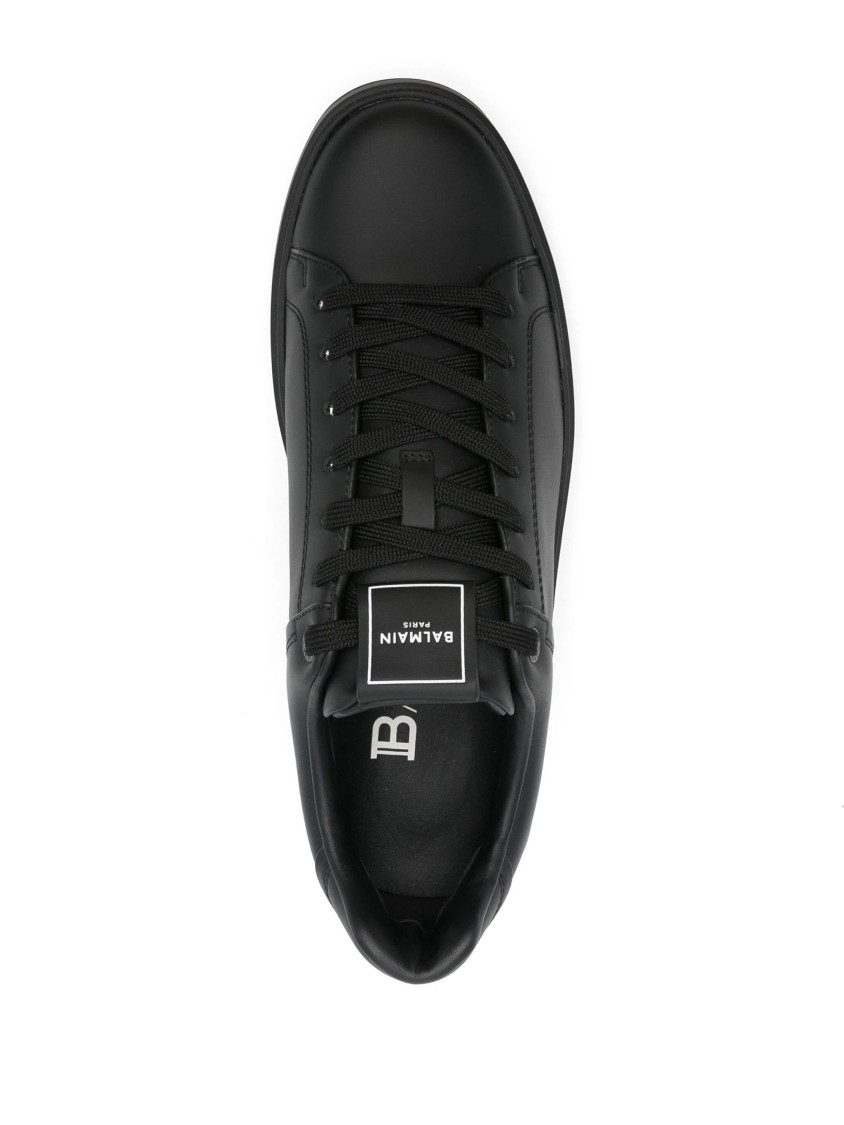 Balmain Low Top Lace Up Sneaker In Black