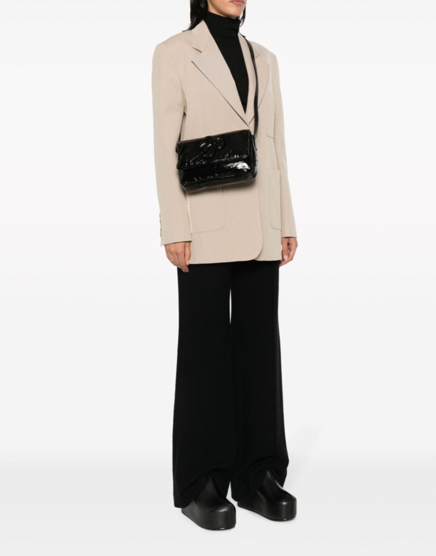 Palm Angels Soft Palm Bridge Logo Shoulder Bag In Black