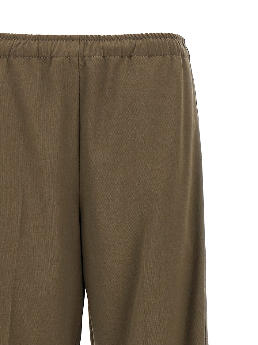 Mm6 Maison Margiela Mm6 By Maison Margiela Brown Satin Band Pants With Contrast Detailing In Green