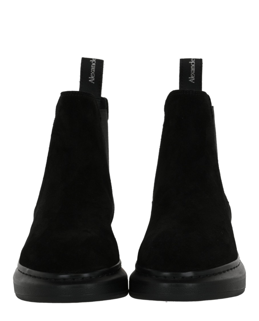 Alexander Mcqueen Leather Chelsea Boot In Black