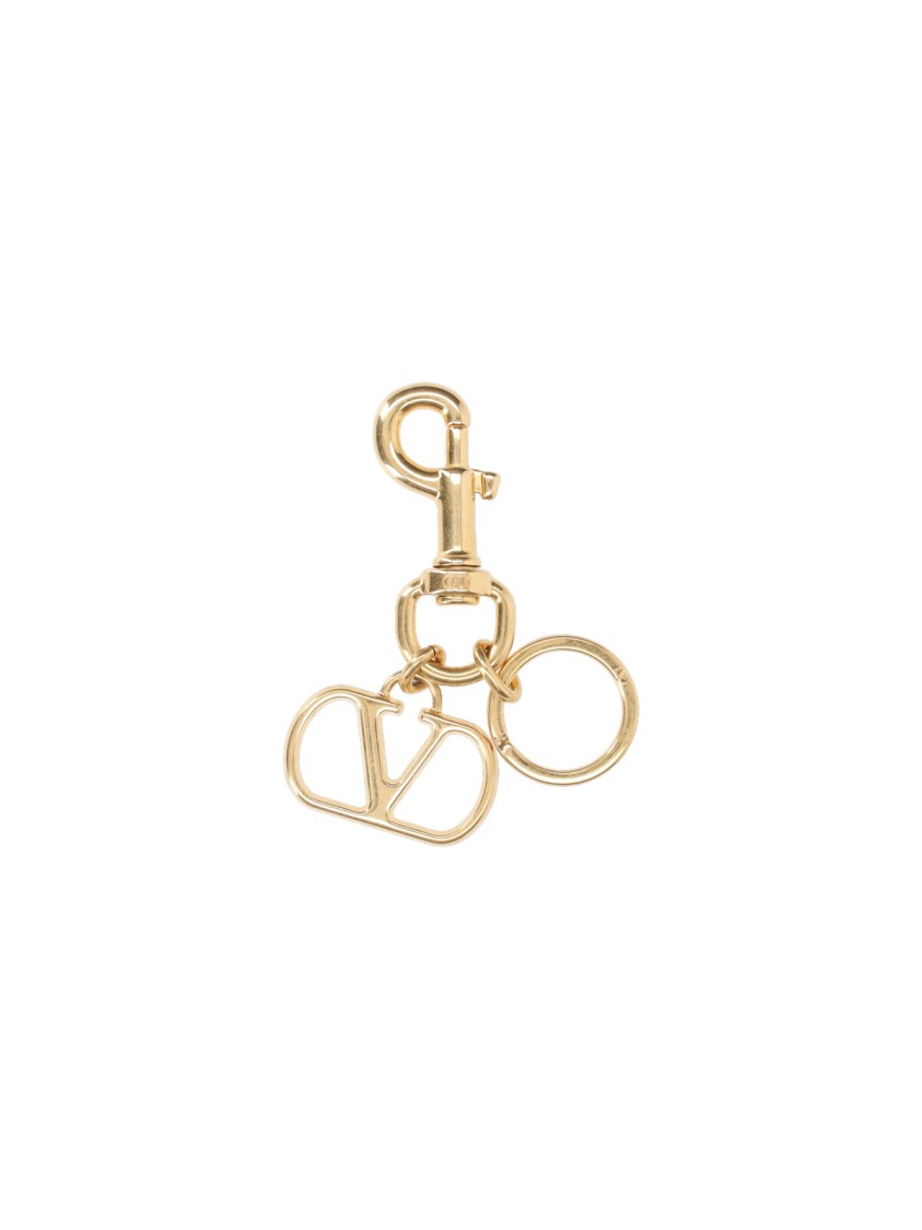 Shop Valentino Garavani Vlogo Signature Keychain – Gold