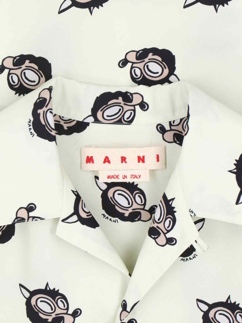 Marni Casual Shirt With Graphic Print And Chest Pocket