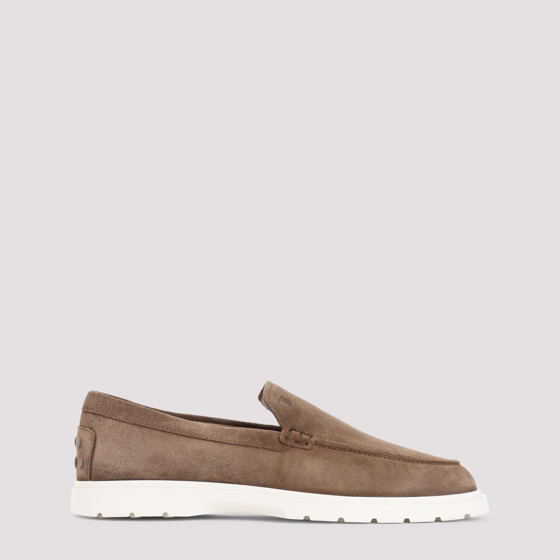 Tod's Chunky Rubber Sole Round Toe Loafers In Brown