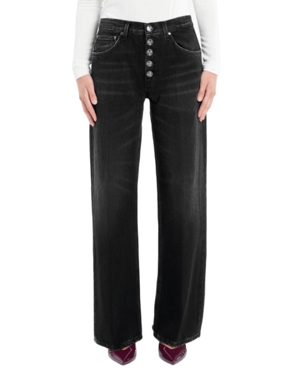 Dondup Wide Leg Black Jeans in Black | THE LIST