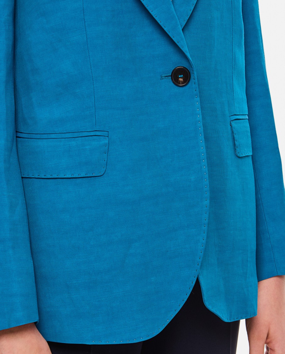 Alberto Biani Tailored Blue Jacket With Notched Lapel In Blue