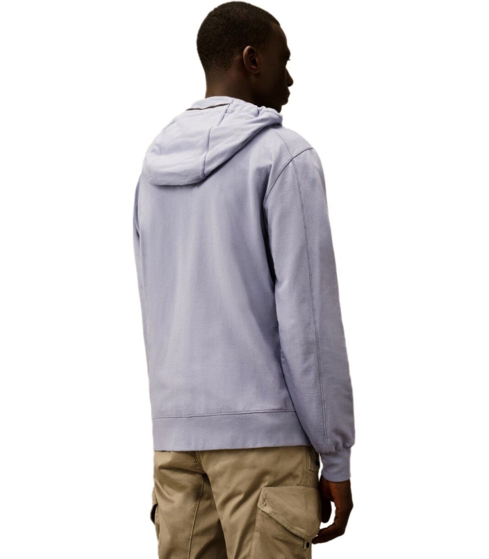 C.p. Company Light Fleece Full Zip Hooded Sweatshirt In Purple
