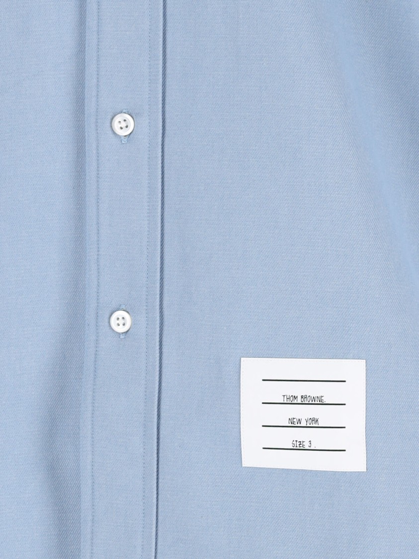 Thom Browne Collared Shirt With Cuffs And Pocket