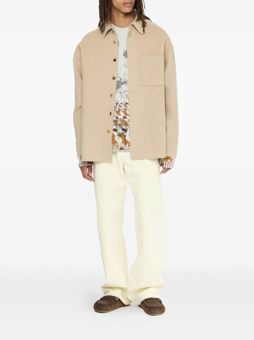 Jw Anderson J. W. Anderson Relaxed Fit Jacket With Classic Collar In Neutral