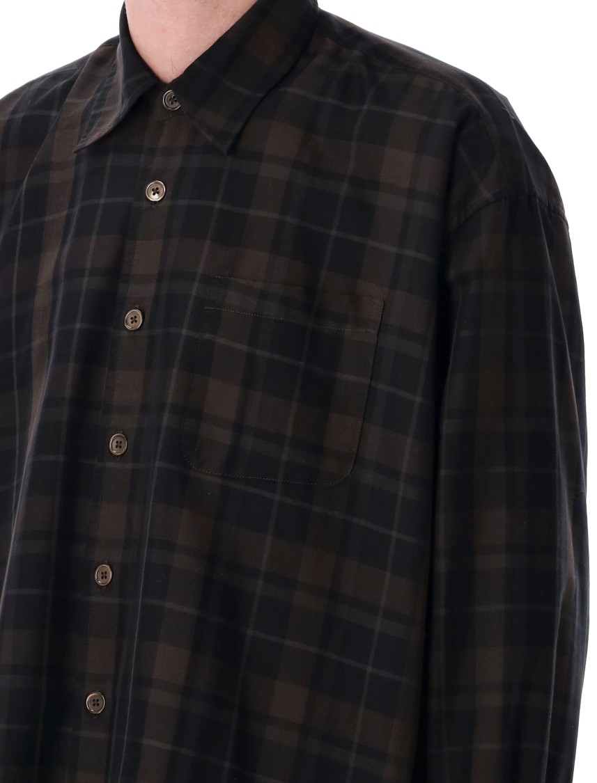 Our Legacy Borrowed Plaid Button-up Shirt In Black