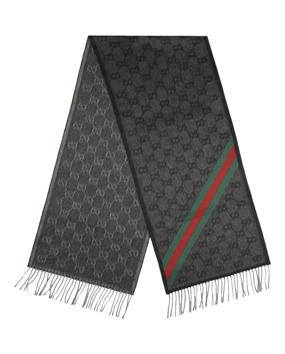 Gucci Nikky Wool Scarf In Gray
